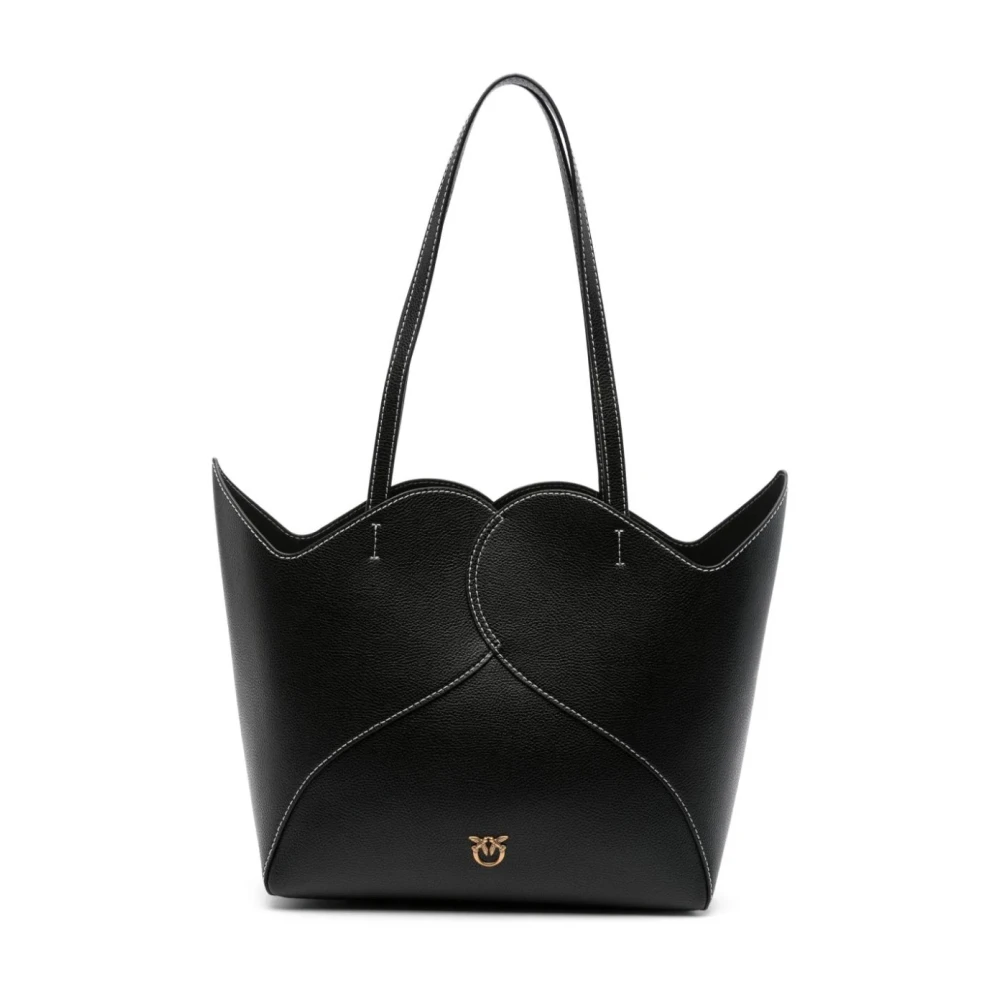 pinko Grainy Heart Tote Schoudertas Black Dames