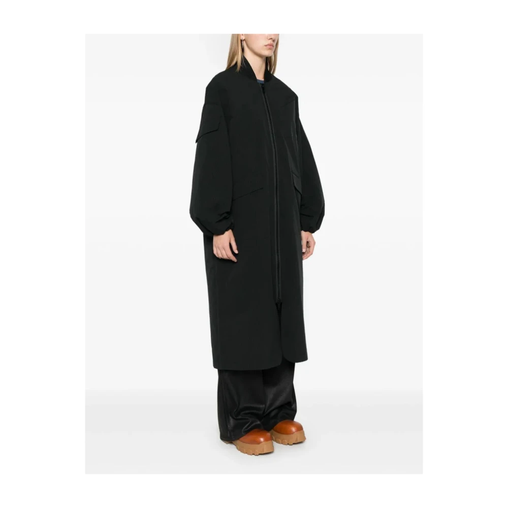 Ganni Zwarte Oversized Shell Coat Black Dames