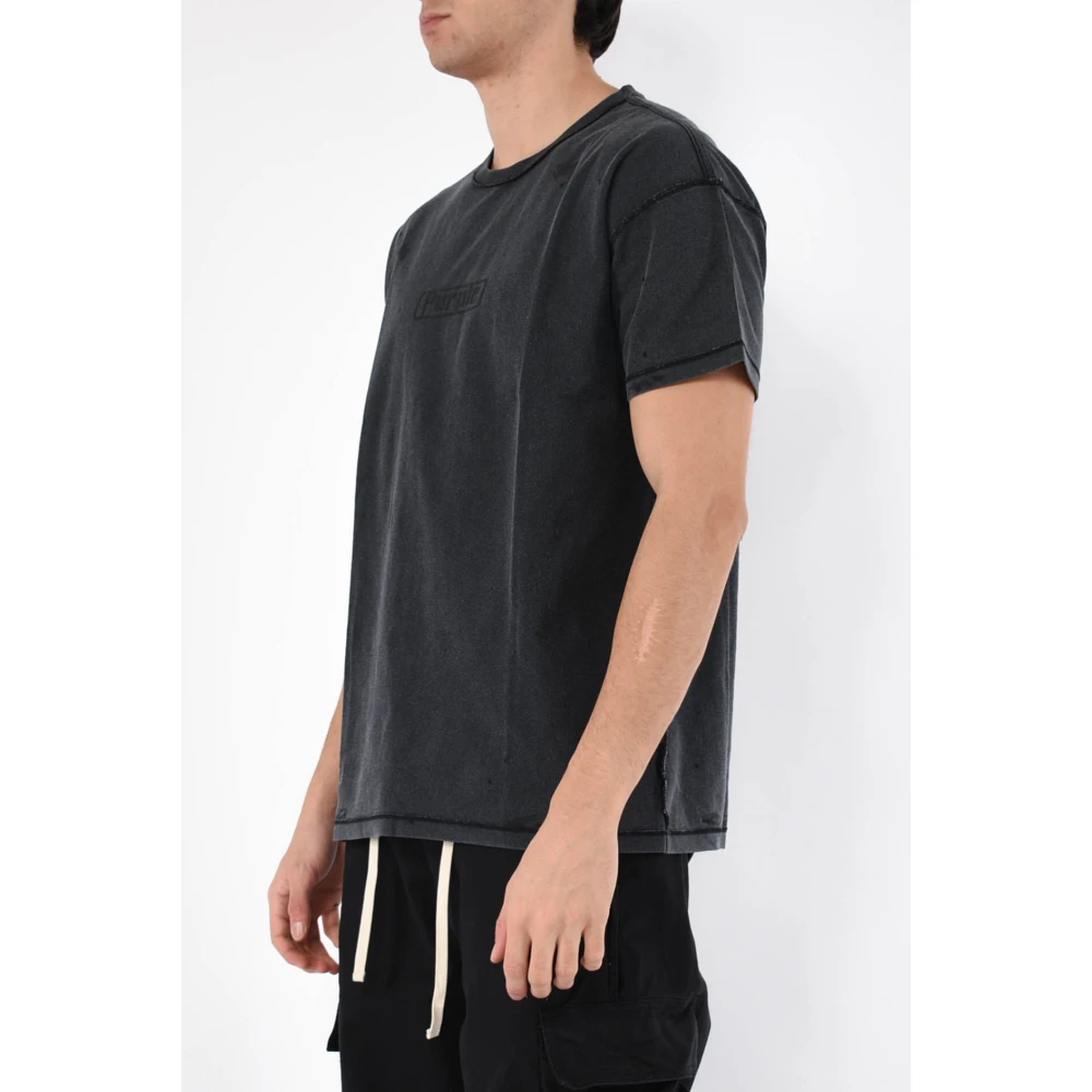 Purple Brand Zwarte Katoenen T-shirt Oversize Jersey Black Heren