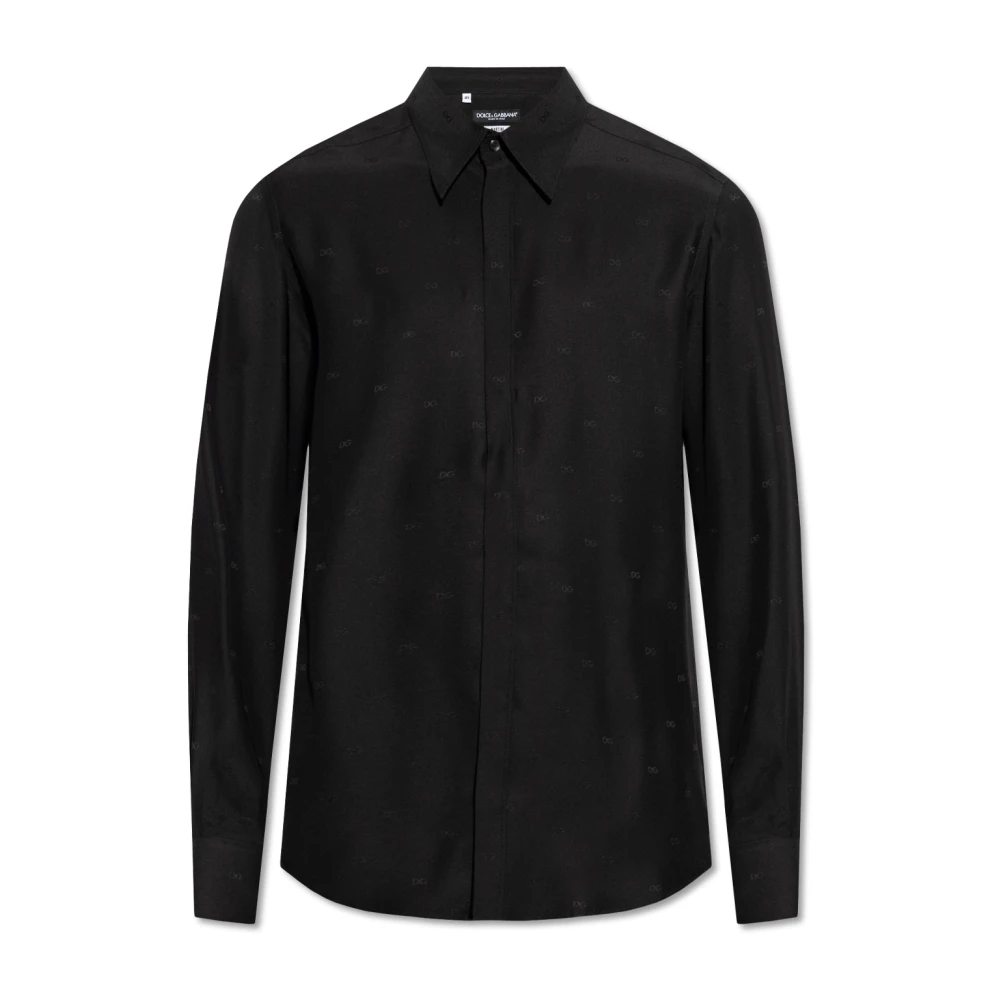 Dolce & Gabbana Zijden shirt Black Heren