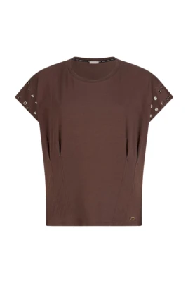 T-shirt med dekorativa öljetter