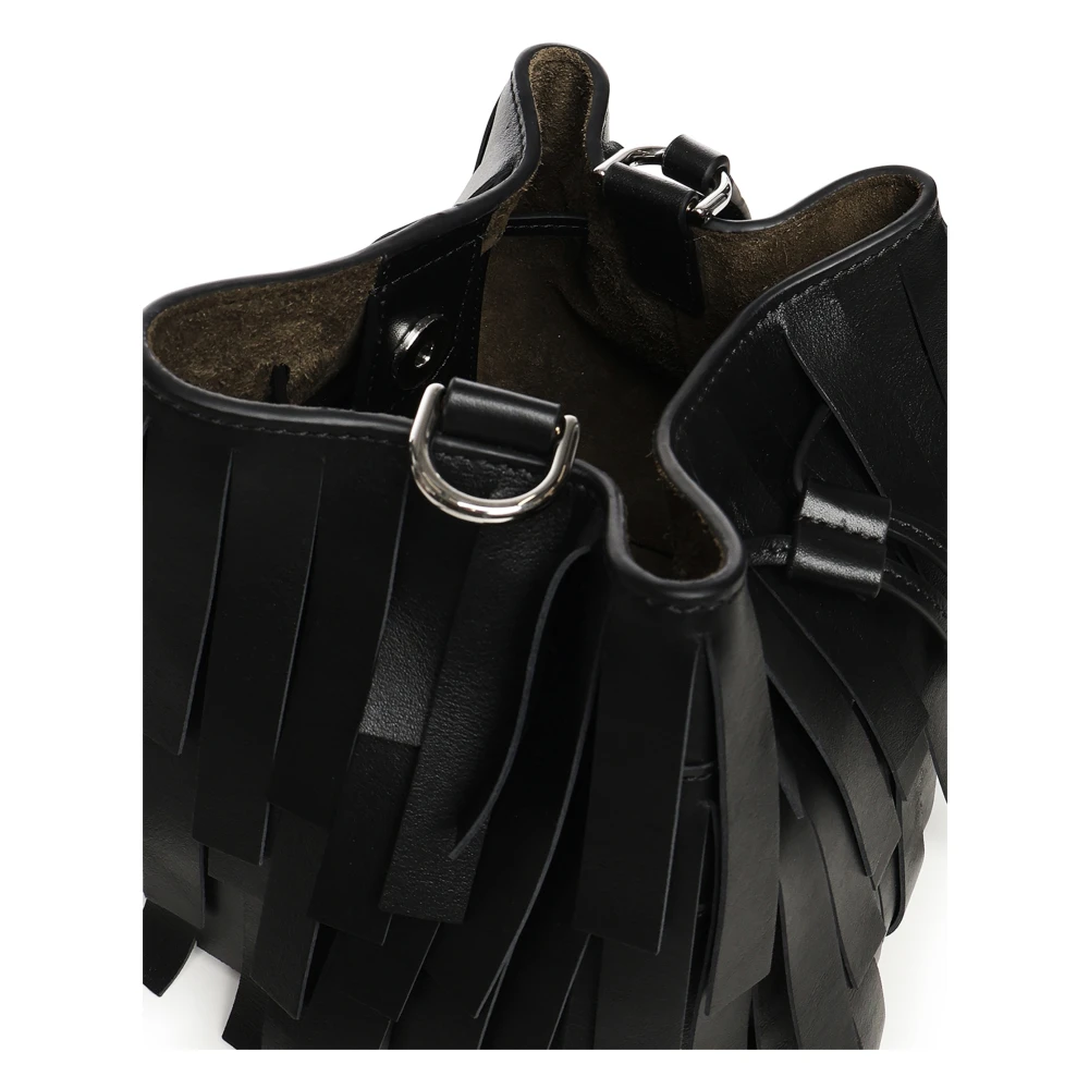 Hogan Zwarte Mini Franje Tas Black Dames