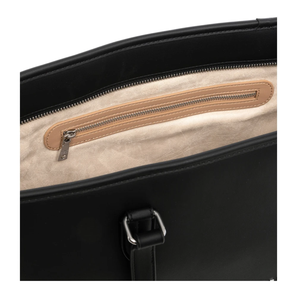 Love Moschino Stijlvolle Tote Bag met rits Black Dames