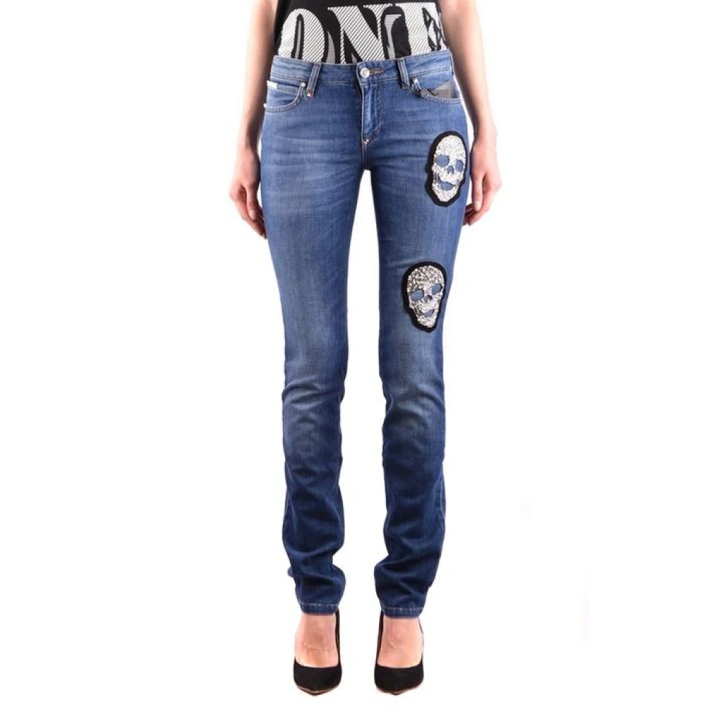Philipp Plein Women's Blue Skinny Fit Jeans, W27, Navy Skinny Jeans
