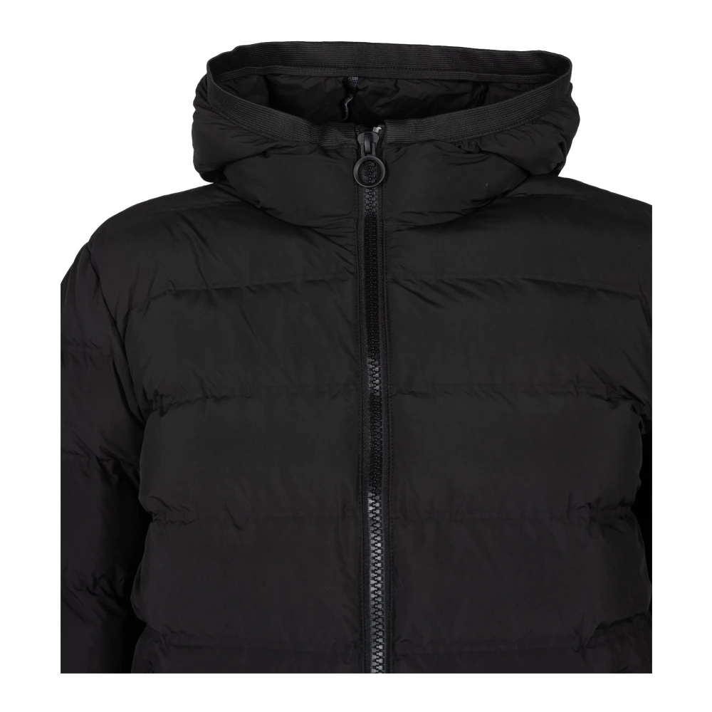 Geox Stijlvolle Jas met Capuchon en Rits Black Heren