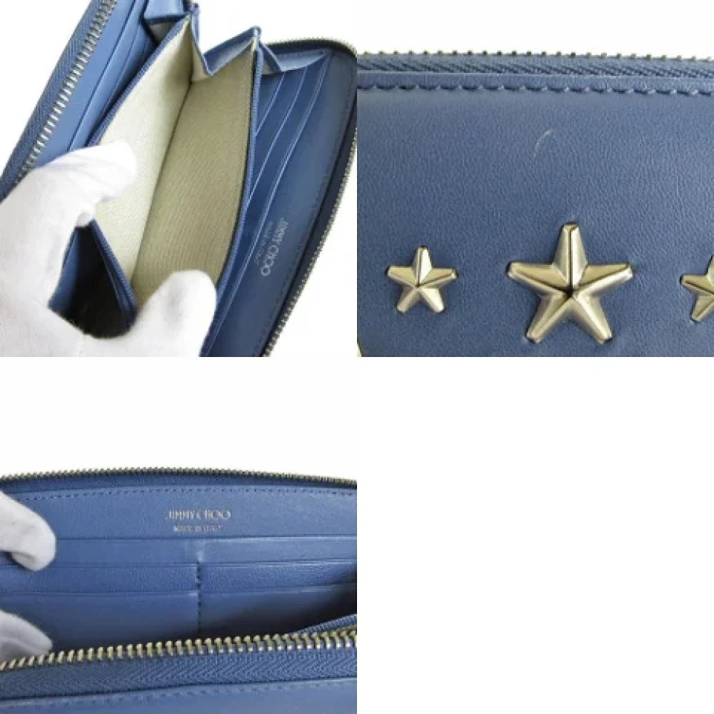 Jimmy Choo Pre-owned Leather wallets Blue Dames