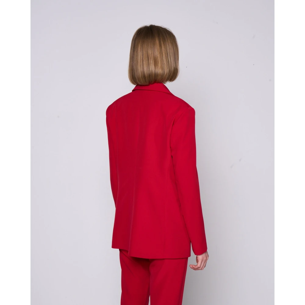 Silvian Heach Oversized Blazer met Gewatteerde Schouders Red Dames