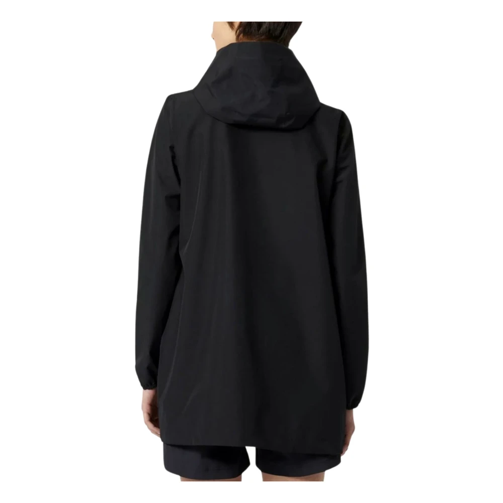 K-way Zwarte Lange Kinderjas Sophie Stretch Dot Black Dames
