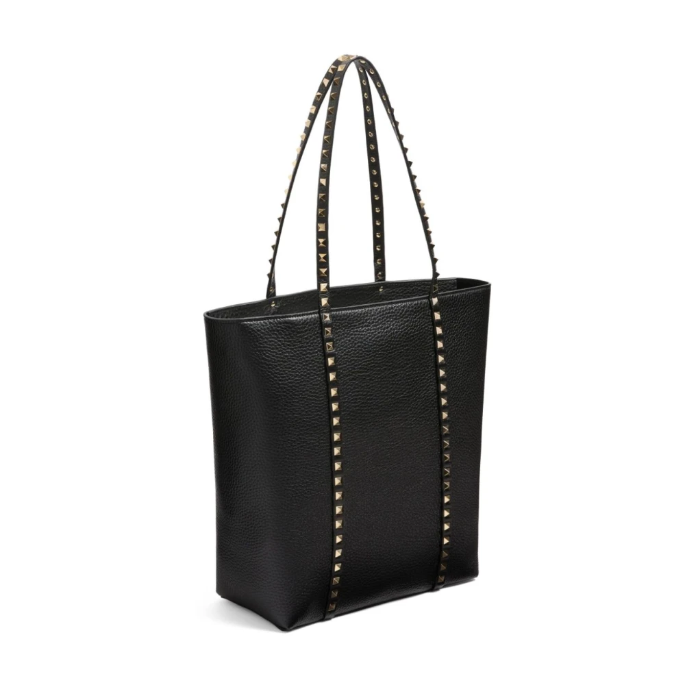 Valentino Garavani Zwarte Rockstud Leren Winkel Tas Black Dames