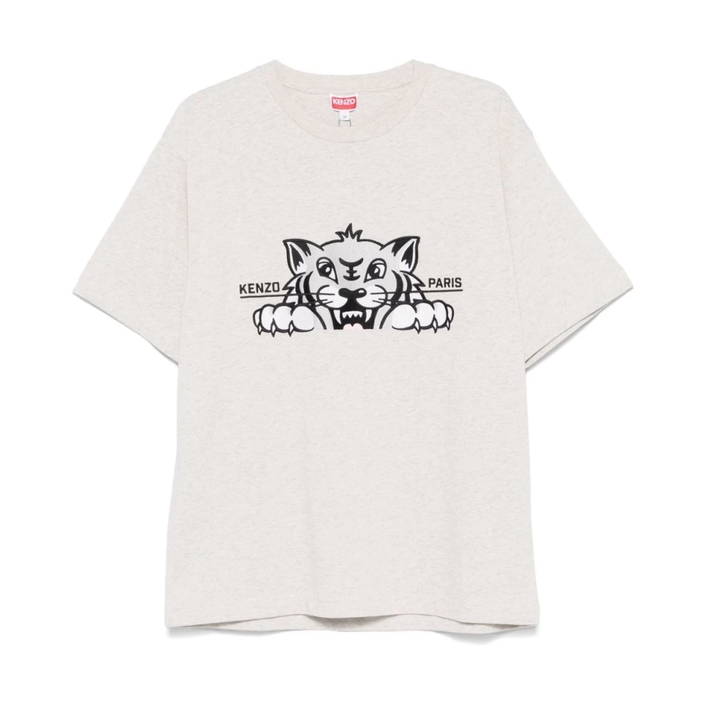 Kenzo Herr Grå Toppar S, Bomull, Broderad Oversized T-Shirt