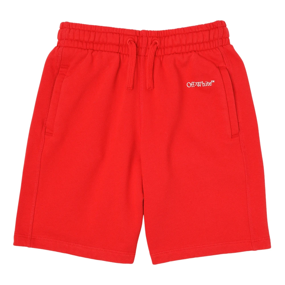 Off White Boys Red Shorts, 6 Y, Bookish Diag Sweatshorts
