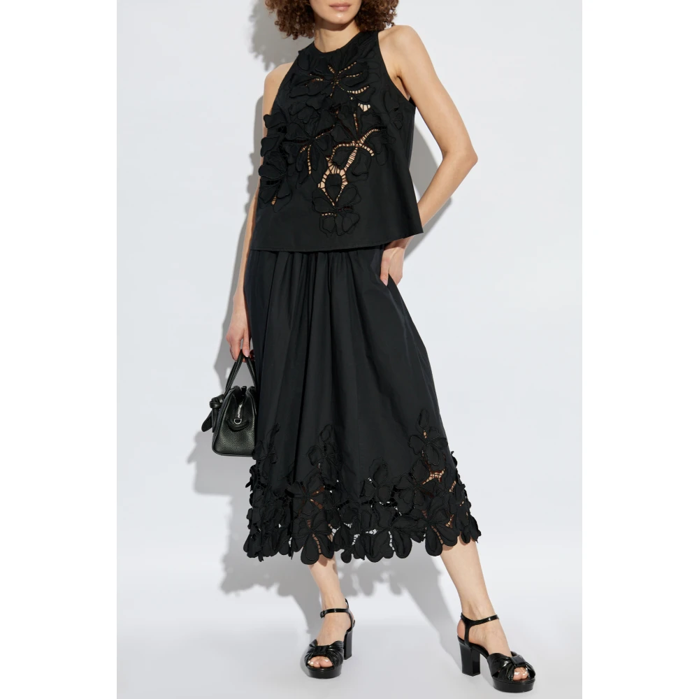 Forte Katoenen rok Black Dames