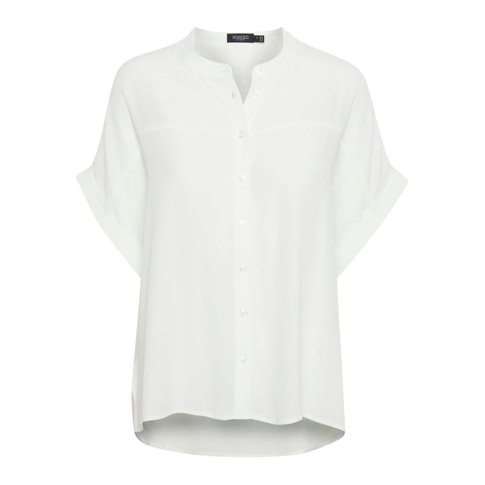 Soaked In Luxury Women's White Blouses, Xs, Silk Shirt With Wide Sleeves
