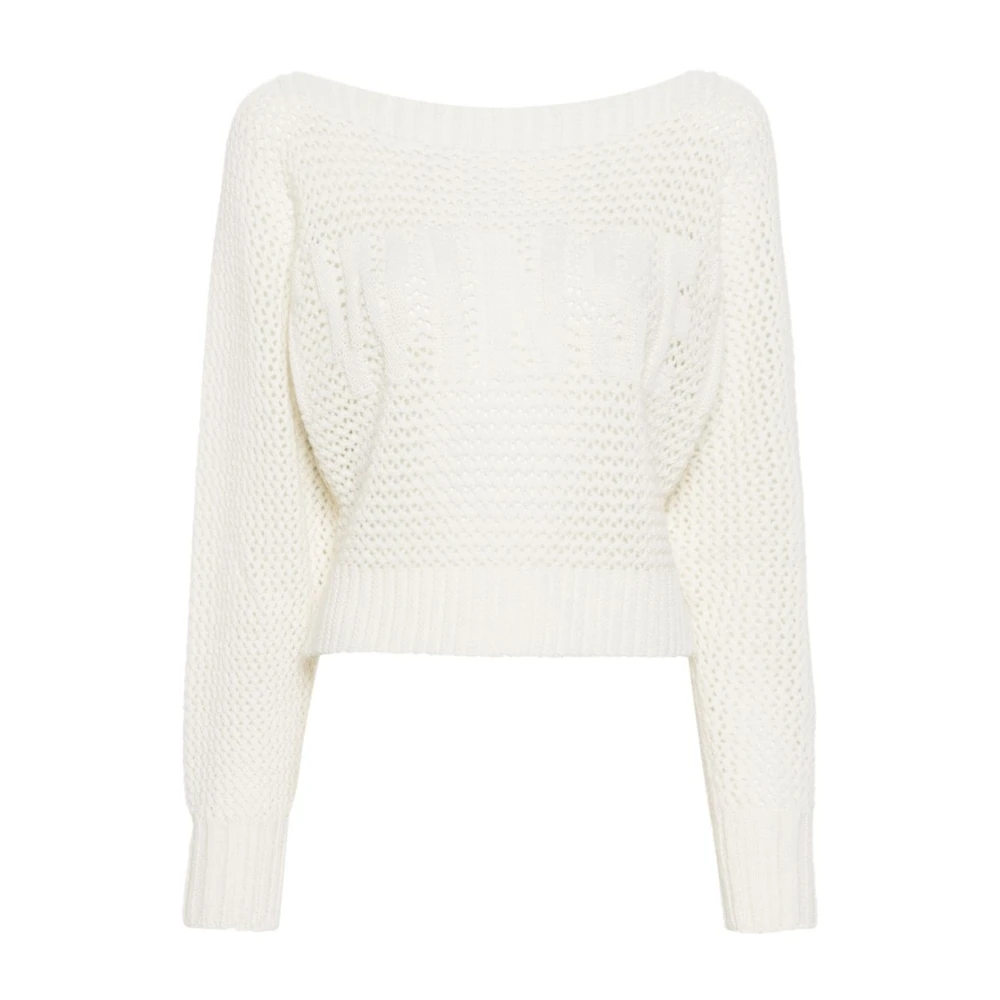 Twinset Witte Wollen Blend Gebreide Trui White Dames