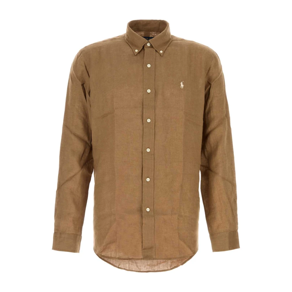 Polo Ralph Lauren Men's Brown Custom Fit Linen Shirt