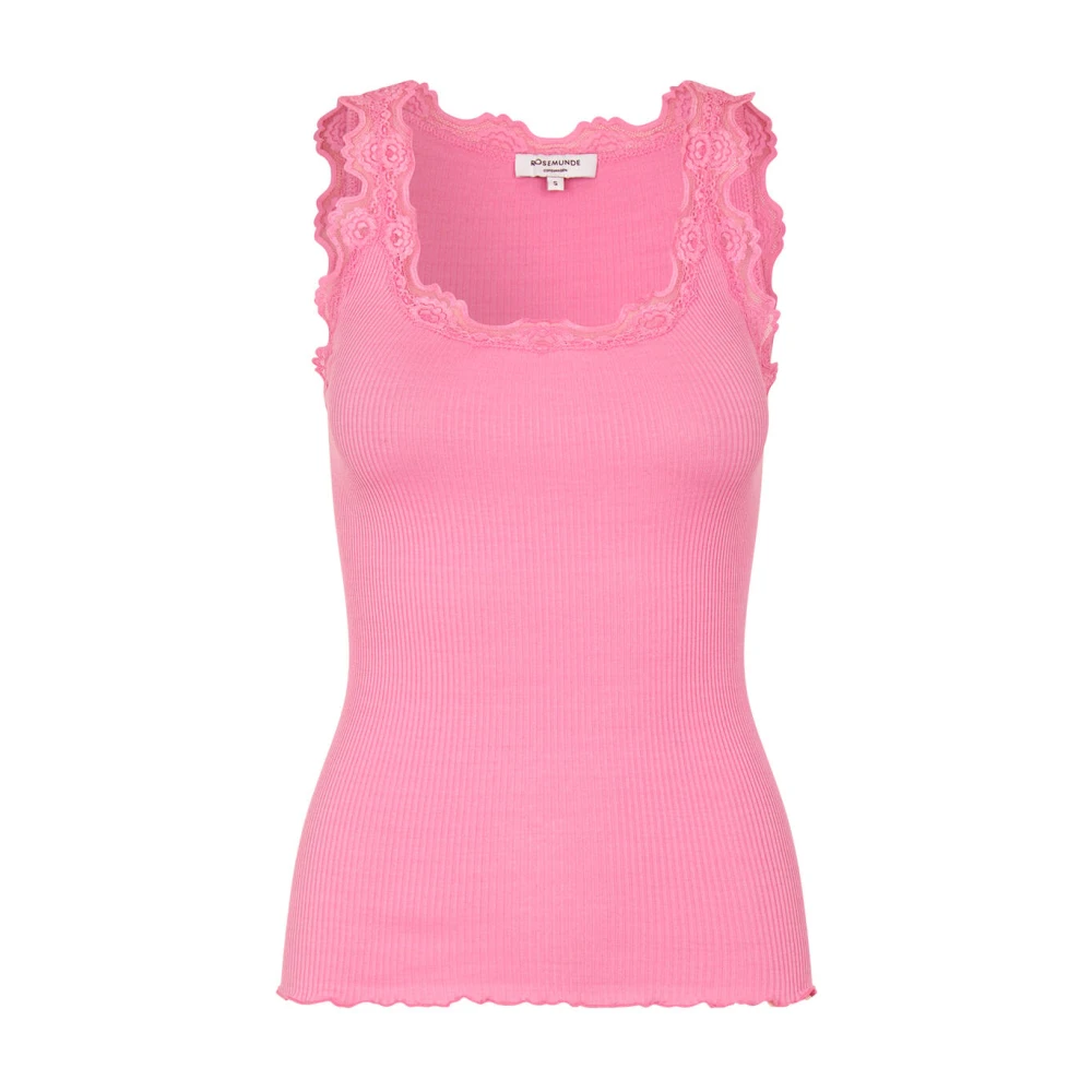 ROSEMUNDE Dames Tops & T-shirts Silk Top W Lace Roze