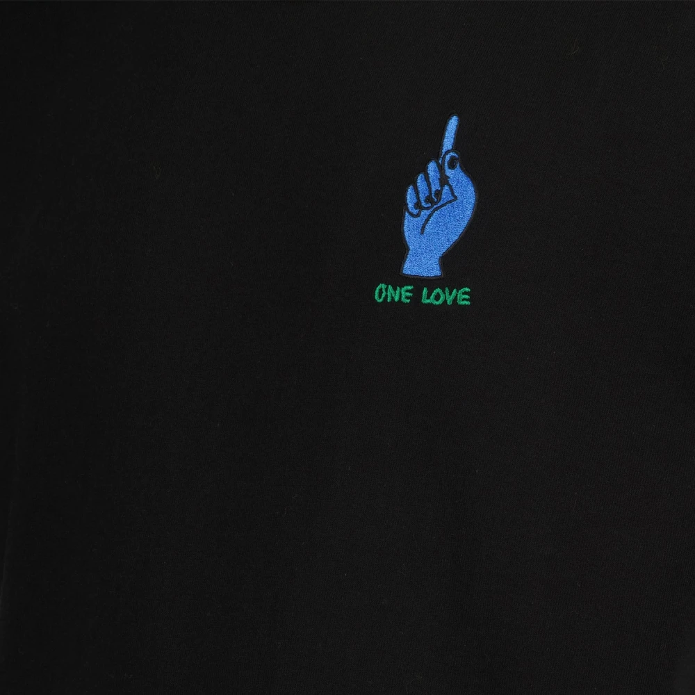 Sacai Logo T-shirt Zwart Ronde Hals Korte Mouw Black Heren