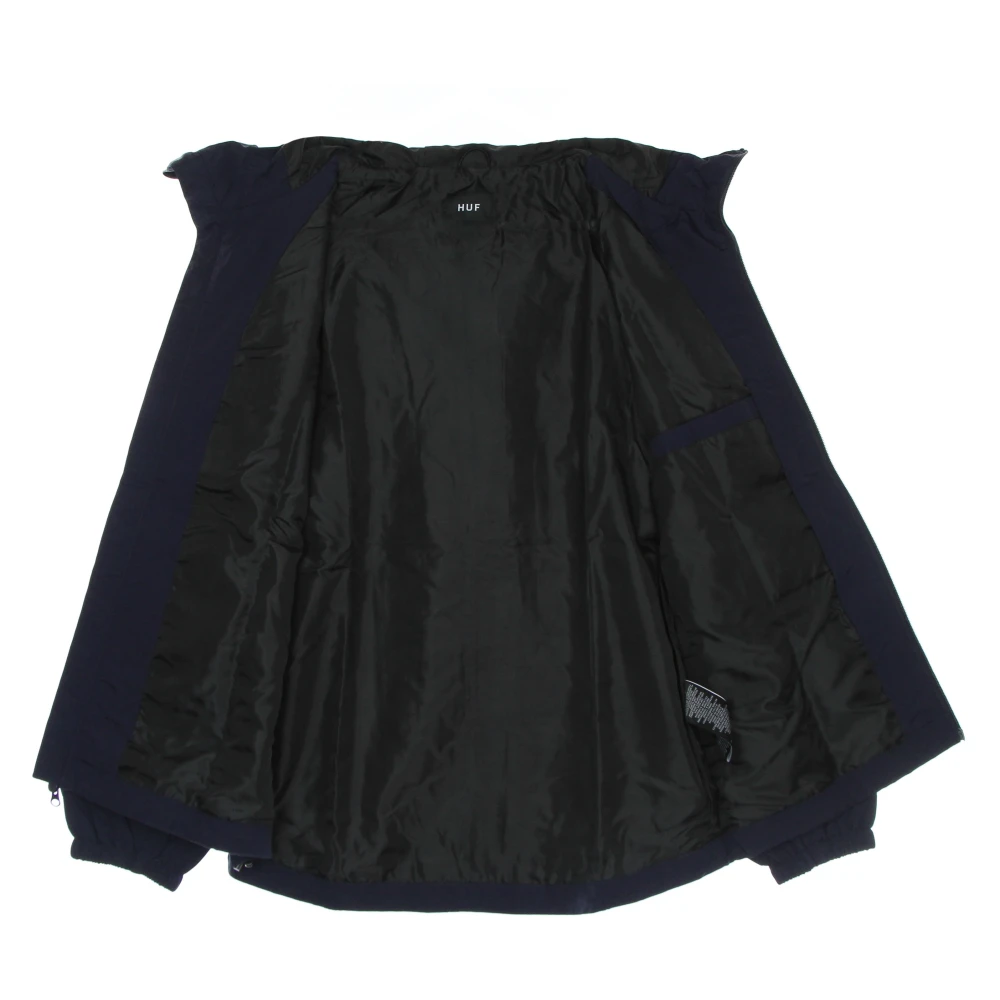 HUF Navy Windbreaker met hoge kraag Blue Heren
