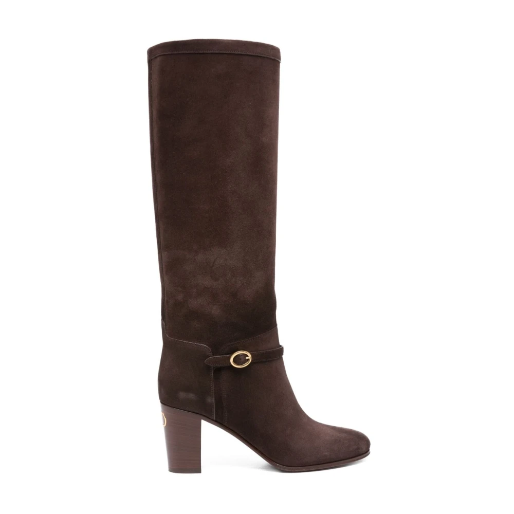 Valentino Garavani Women's Brown Leather Block Heel Boots