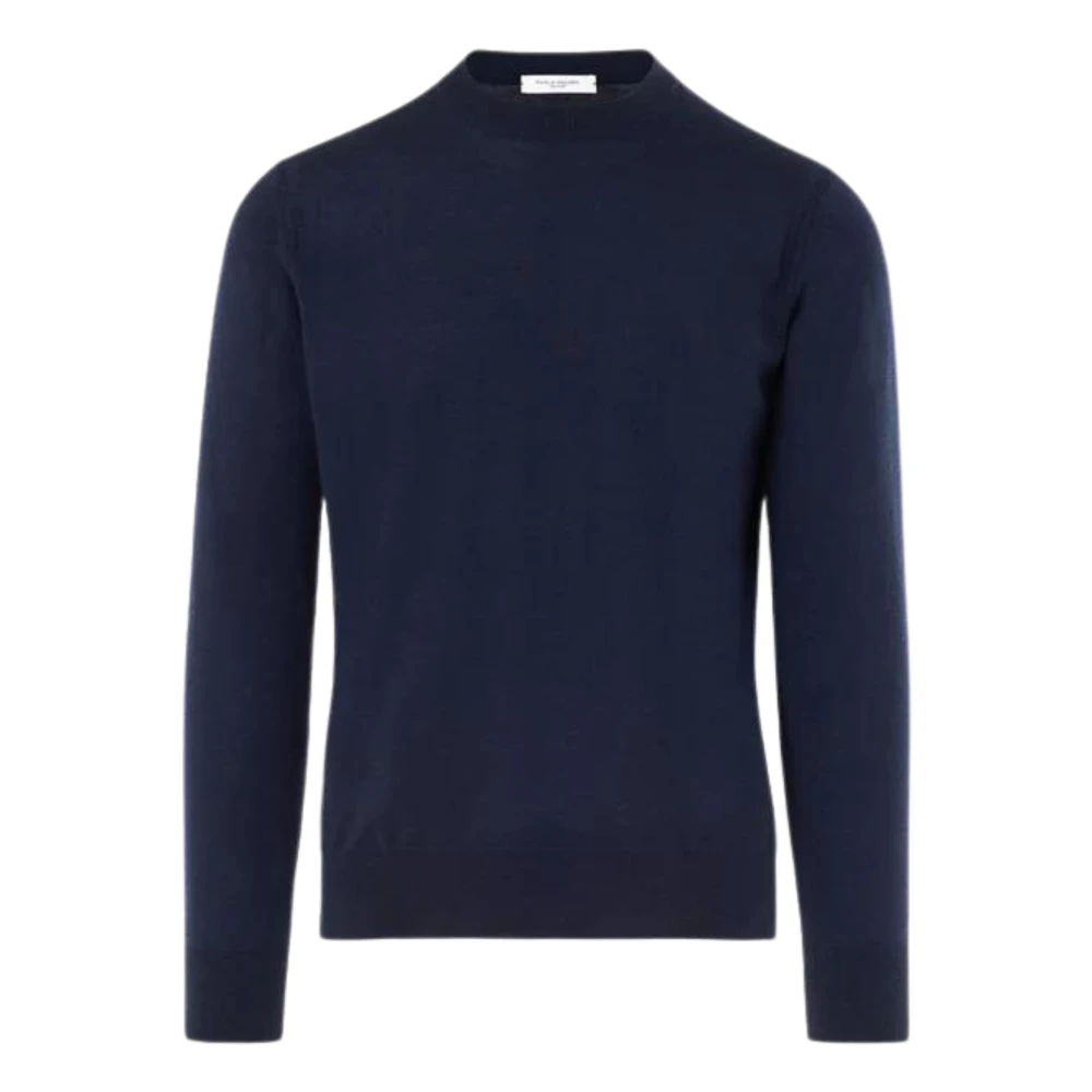 Paolo Pecora Men's Blue Crewneck Jumper - Round-Neck Knitwear - L - Knitwear
