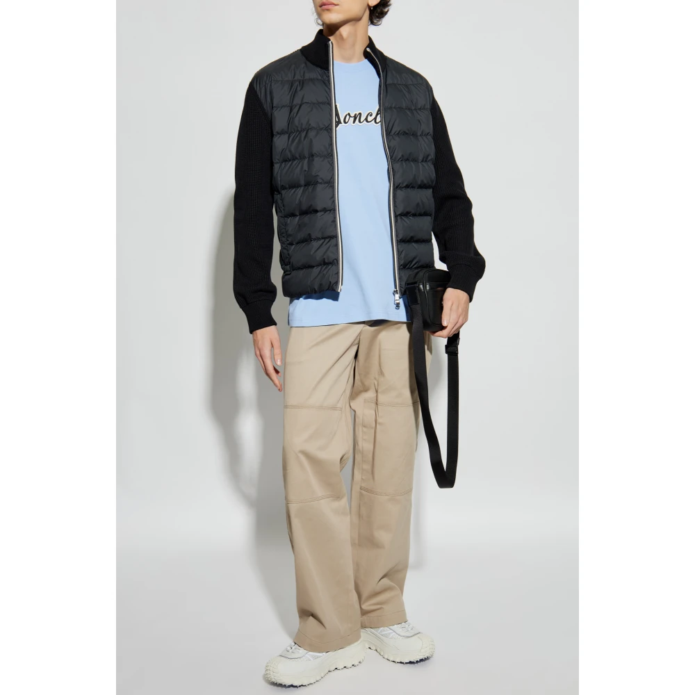 Moncler T-shirt met logo Blue Heren