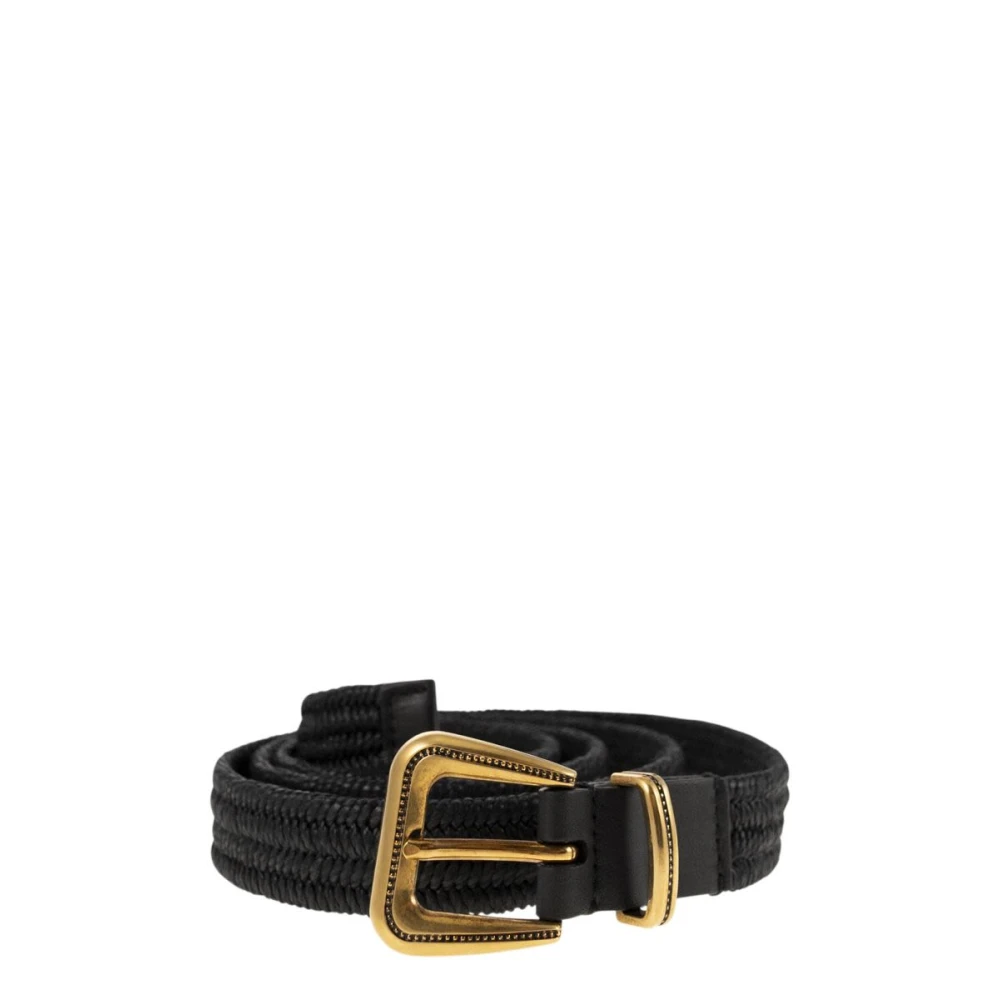 Brunello Cucinelli Black Belts, Unisex, L, Braided Rope Belt