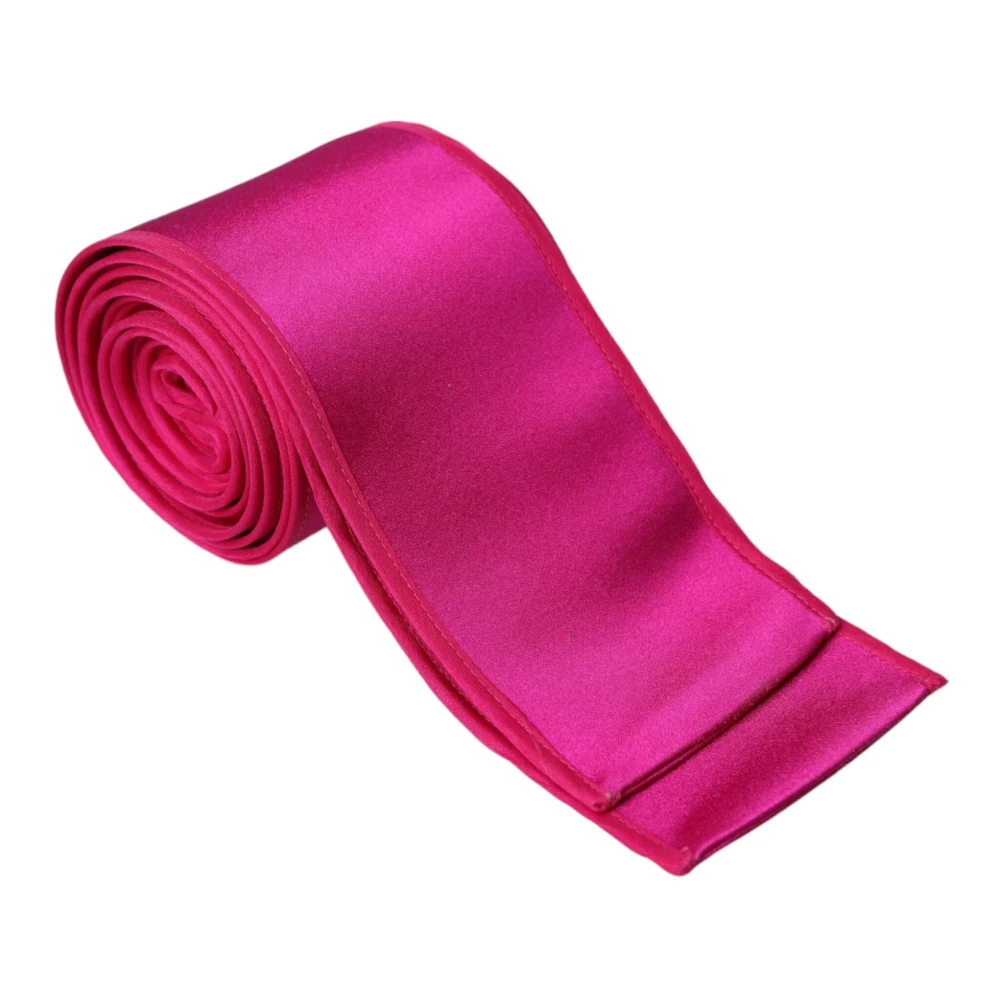 Dolce & Gabbana Fuchsia Roze Zijden Taille Riem Pink Dames