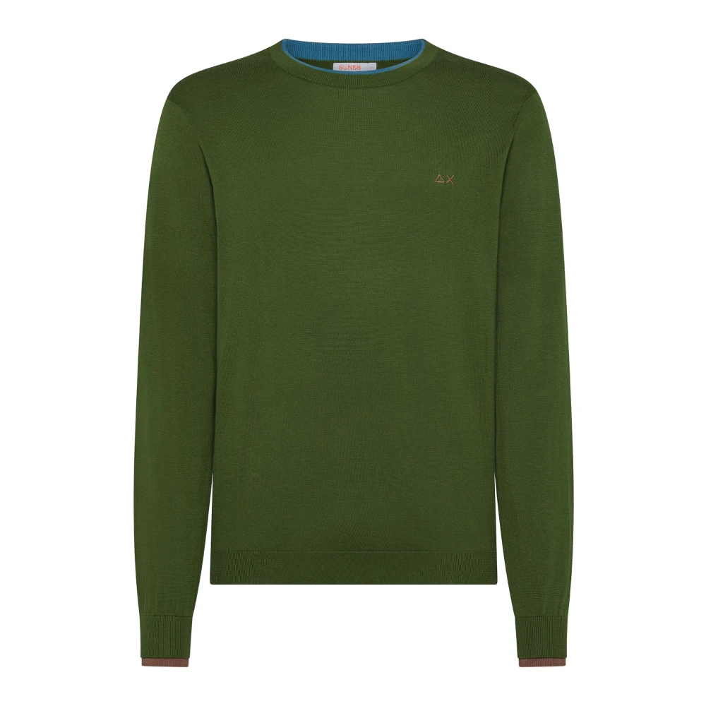 Sun68 Katoenen Trui met Lange Mouwen Green Heren