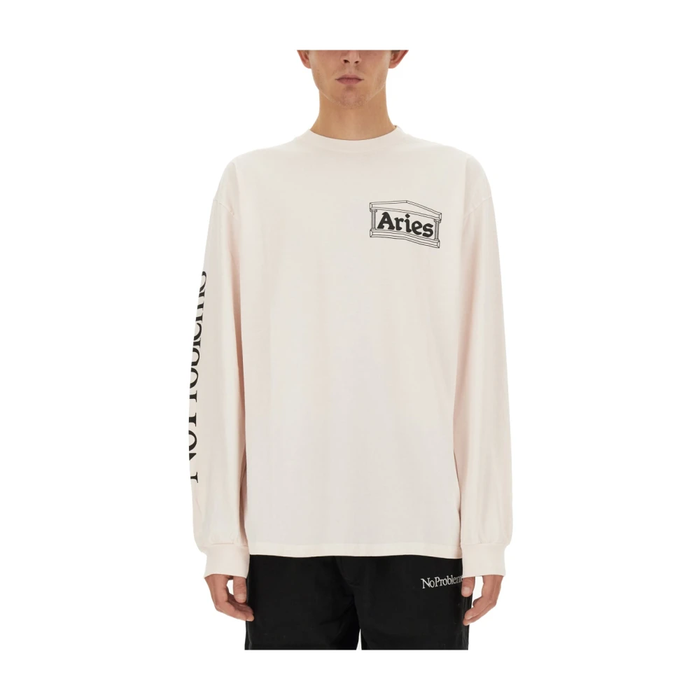 Aries Sweatshirt met logoprint White Heren
