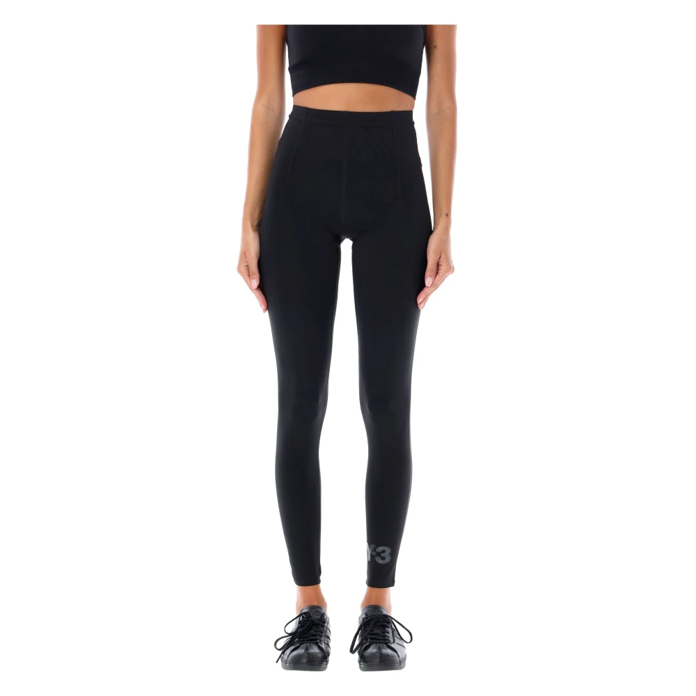 Y-3 Zwarte Actieve Leggings met Hoge Taille Black Dames