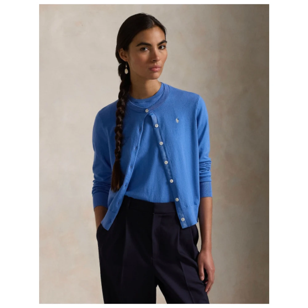Polo Ralph Lauren Pima Katoenmix Vest Blue Dames
