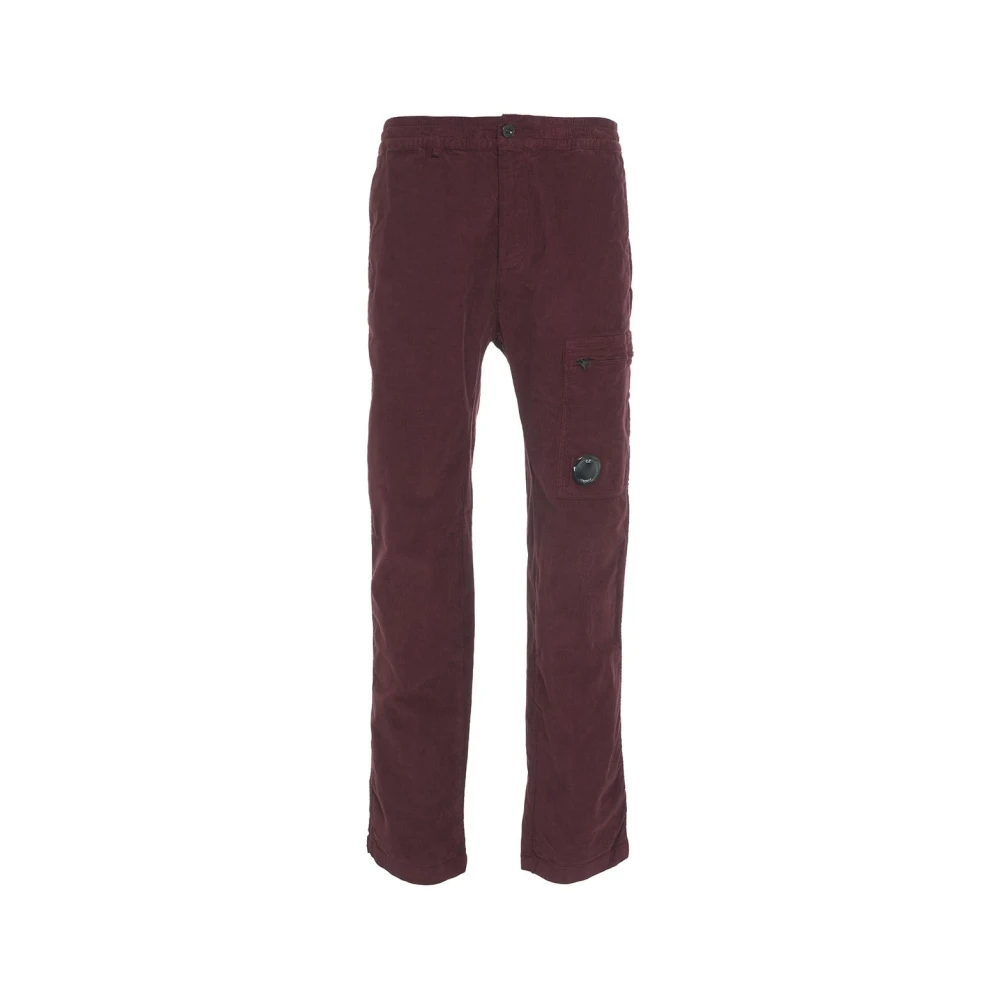 C.P. Company Rode Utility Corduroy Broek Aw24 Red Heren