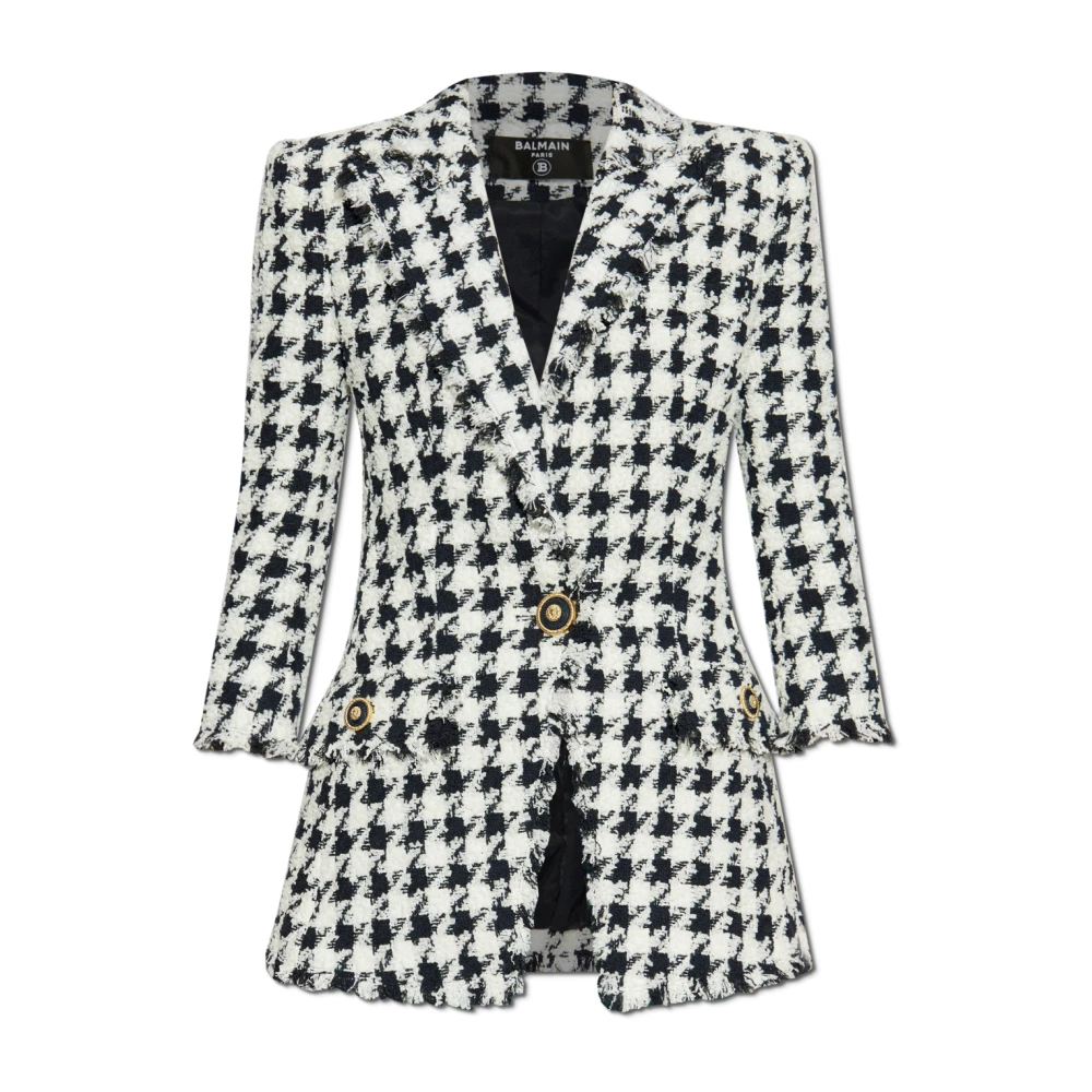 Balmain Tweed Blazer White, Dam