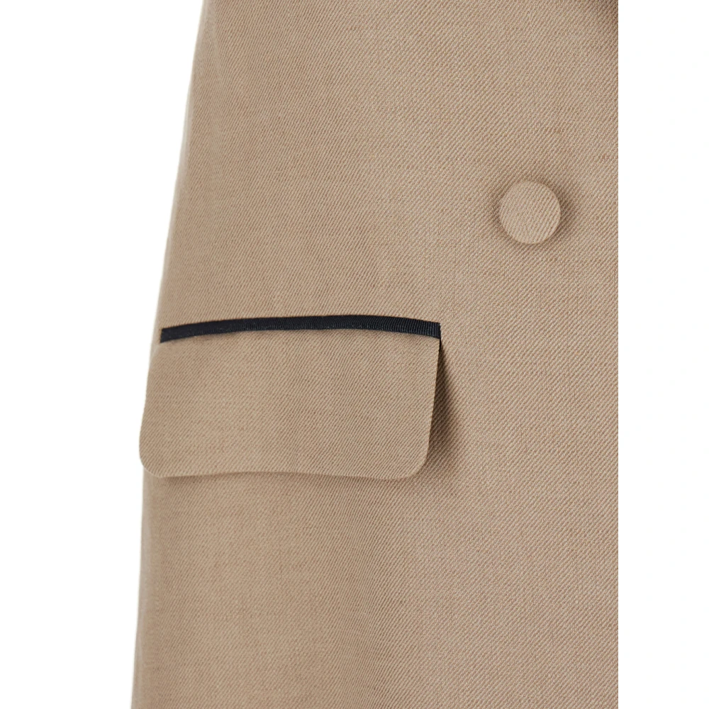 Eleventy Beige Linnen Mouwloze Double-Breasted Jas Beige Dames