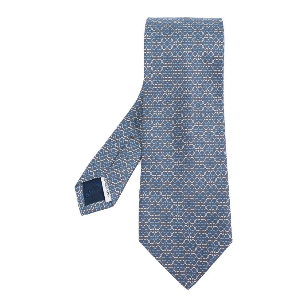 Salvatore Ferragamo Zijden stropdas Blue Heren
