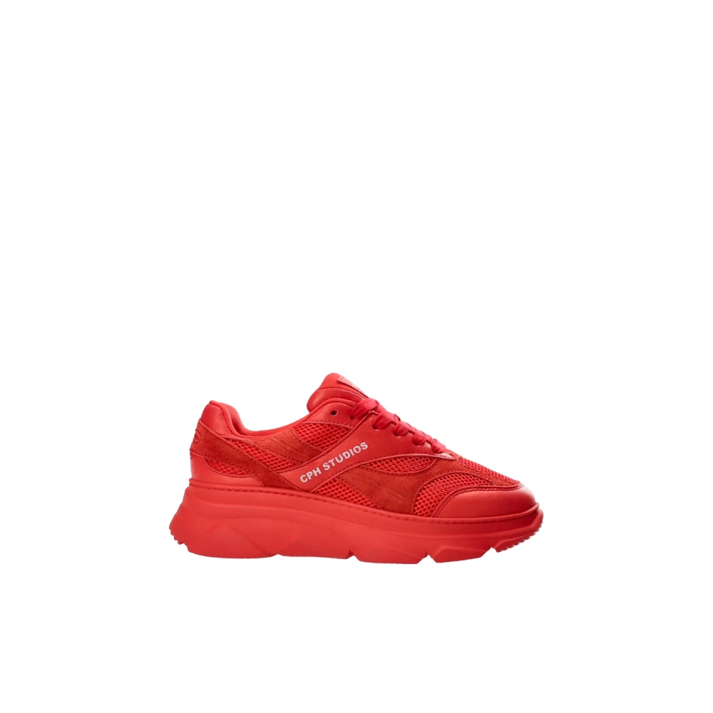 Copenhagen Studios Rode leren sneakers Dames Schoenen Rood