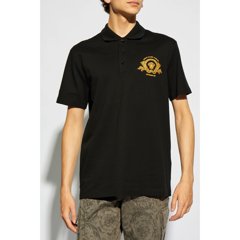 Versace Polo met logo Black Heren