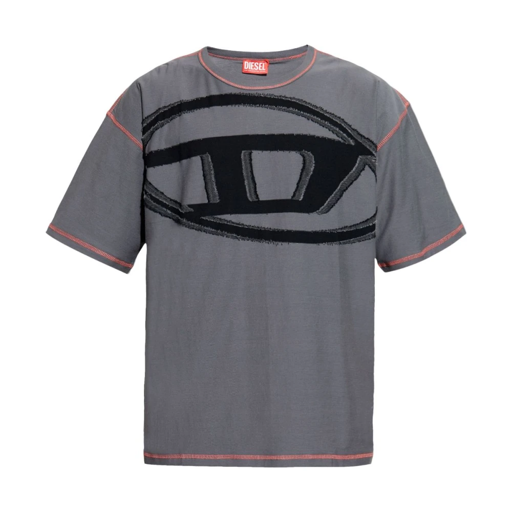 Diesel Zwart Katoen T-Adjust-Doval-PJ T-Shirt Gray Heren
