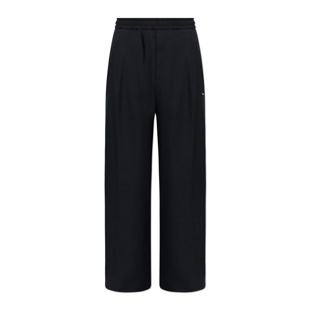 Moncler Men's Black Wide Trousers, L, Loose-Fit Trousers