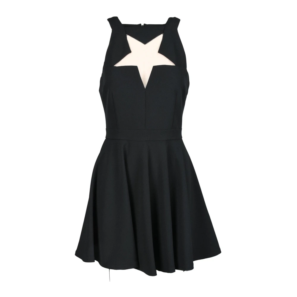 Versace Jeans Couture Elegante Jurk Polyester Elastaan Mix Black Dames