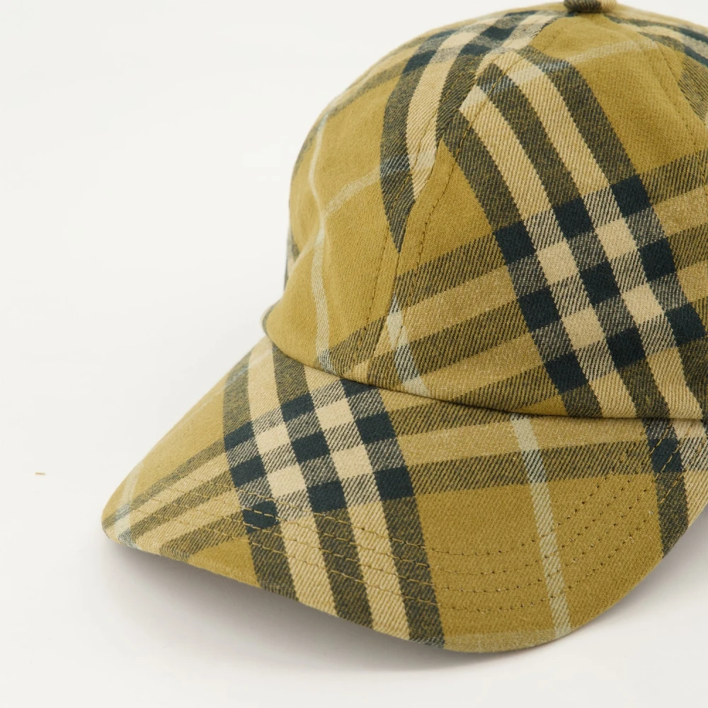 Burberry Geruite Vintage Katoenen Pet Green Unisex