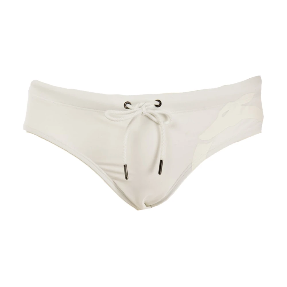 Trussardi Heren Zwembroek Effen Kleur Zomer White Dames