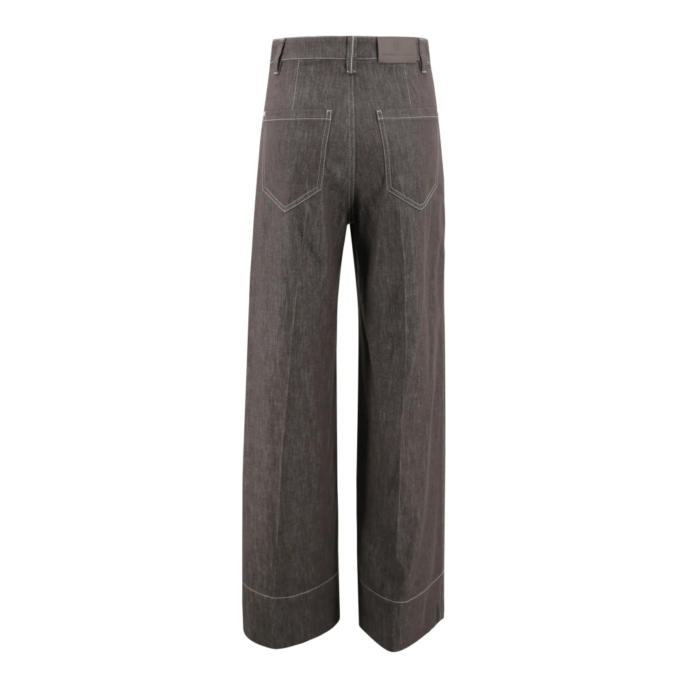BRUNELLO CUCINELLI Bruine Broek Past op Brown Dames