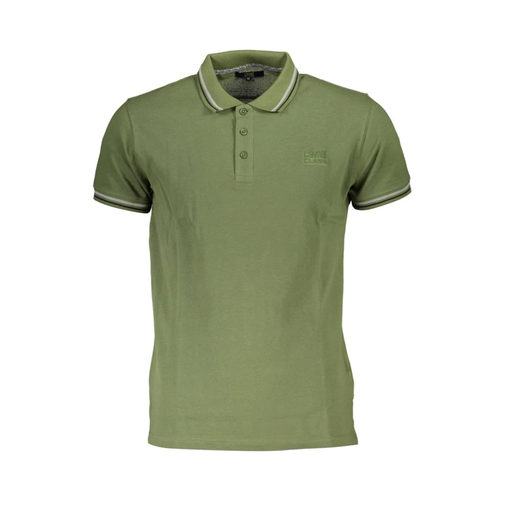 Cavalli Class Men's Green Polo Shirt With Embroidery