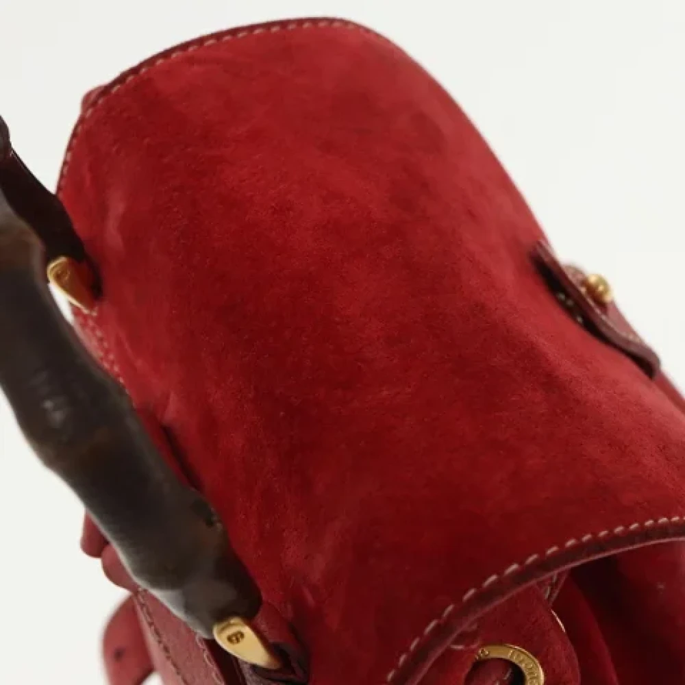 Gucci Vintage Pre-owned Suede backpacks Red Dames