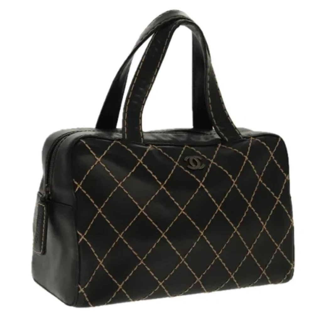 Chanel Vintage Pre-owned Leather handbags Black Dames