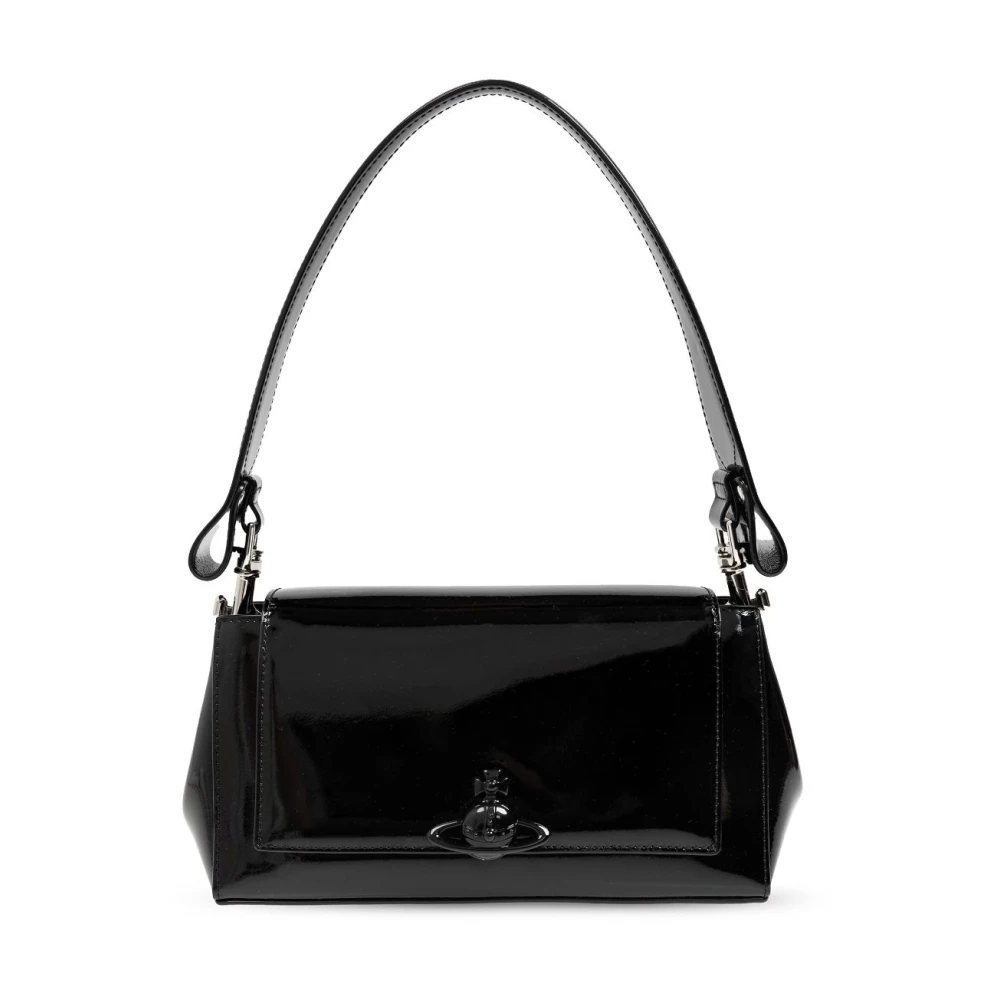 Vivienne Westwood Zwarte Patentleren Overslagtas Black Dames