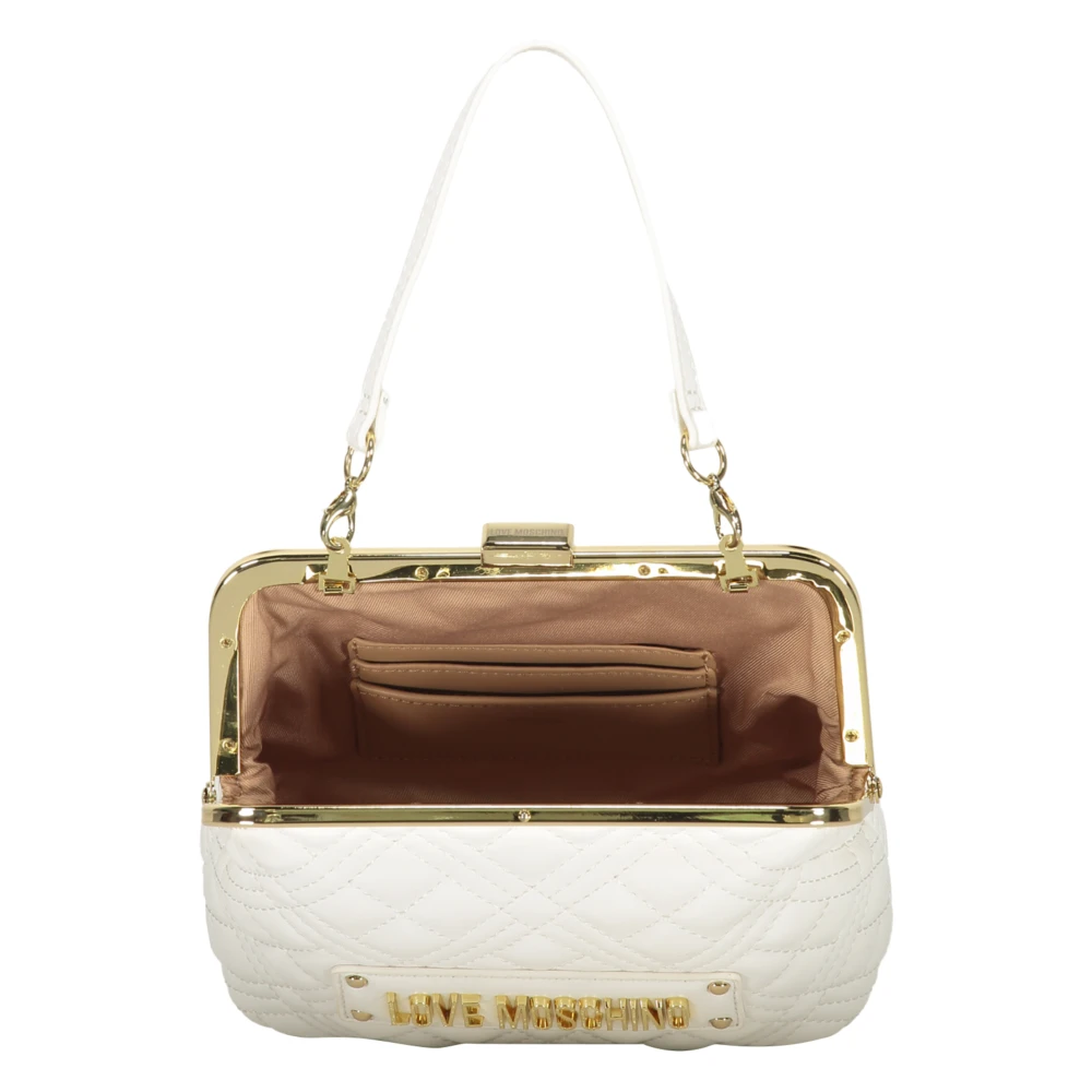 Love Moschino Gewatteerde Handtas met Afneembare Kettingriem White Dames