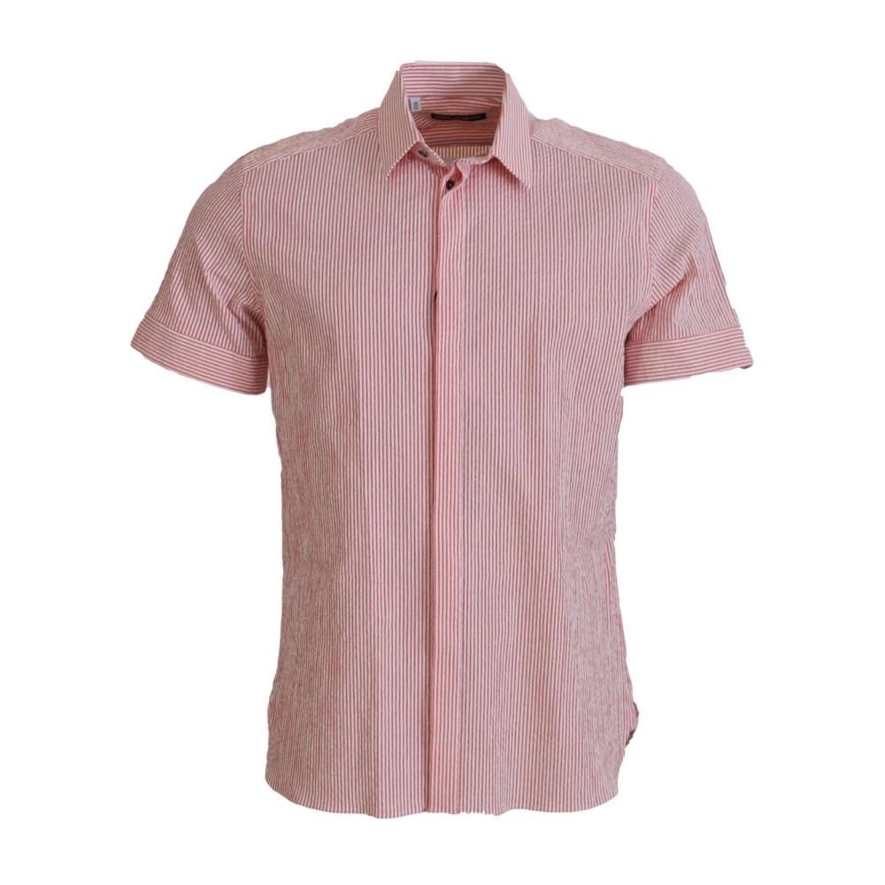 Dolce & Gabbana Men's Pink Short Sleeve Shirts, Xs, Leopard Polo Shirt
