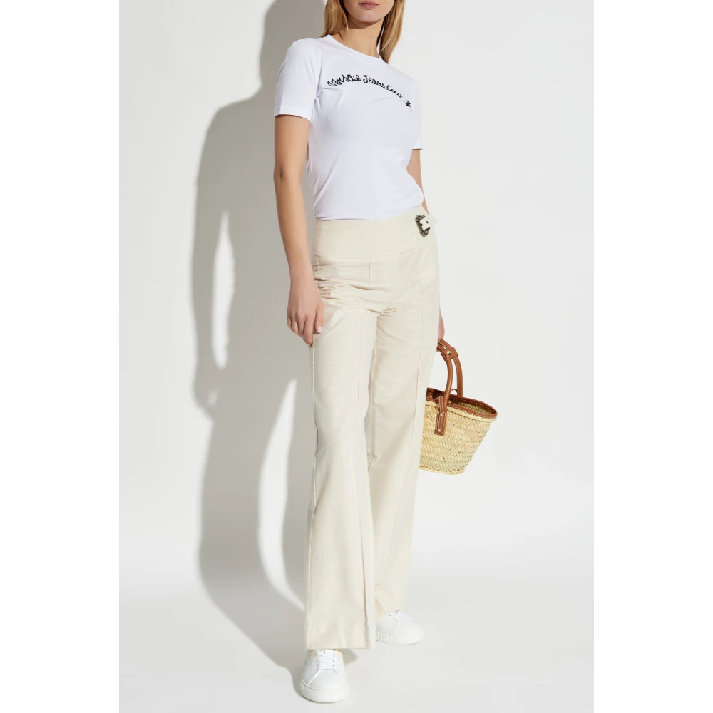 Versace Jeans Couture Broek met riem Beige Dames